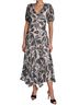 BCBG 100% Polyester Floral Multi Color Black Ivory Cocktail Dress Size 10 - photo 1