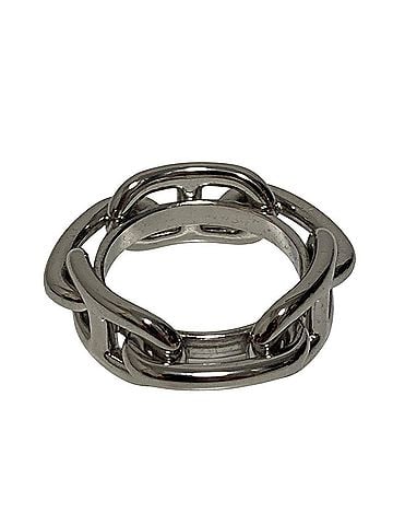 Hermès HERMES Lucadet Chaine d'Ancre Scarf Ring, Silver Color, Women's (view 2)