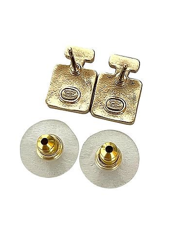 Chanel CHANEL L25P Perfume Bottle Motif Stud Earrings, White, Women's (view 2)