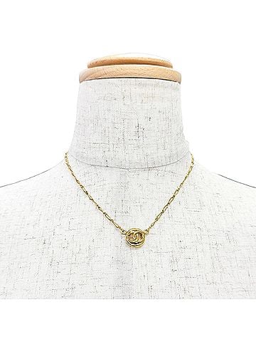 Chanel CHANEL Vintage Circle Coco Mark Necklace 1983 Gold Accessory Made in France Women's (view 2)