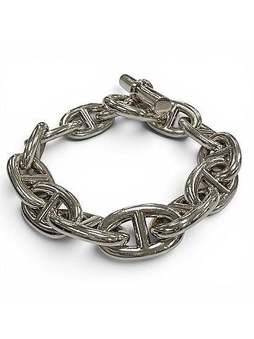 Hermès HERMES Chaine d'Ancre TGM 12-link AG925 chain bracelet, silver, made in France, weight 108.43g, men's and women's accessory. (view 1)