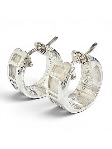 Tiffany & Co. TIFFANY&amp;Co. Tiffany Atlas Ring Earrings, 925 Sterling Silver Hoop Pair, Made in Italy, Weight 7.2g, Women's (view 1)
