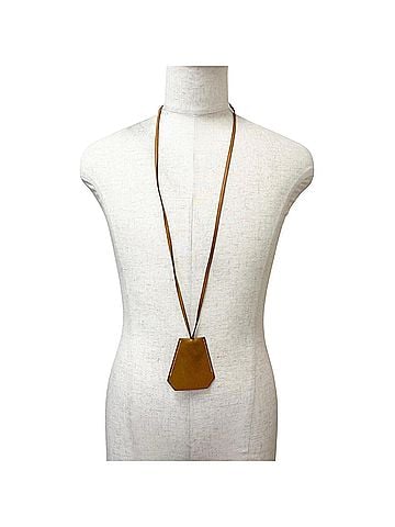 Hermès HERMES Vintage Box Calf Leather Necklace, Margiela Era, Clochette Style, Gold, ?C Stamp, Made in France, Men's (view 2)