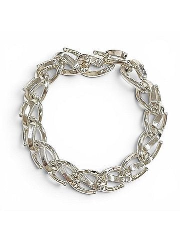 Tiffany & Co. TIFFANY&amp;Co. Tiffany Forge Large Link Bracelet AG925 16 links Silver Accessory 18 Men's Women's (view 1)
