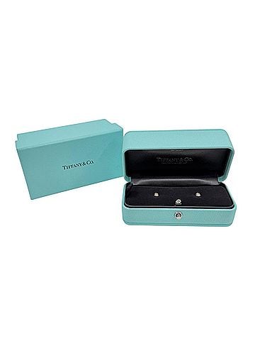 Tiffany & Co. TIFFANY&amp;Co. Tiffany By the Yard AU750 (PG) Earrings, 2 Diamonds (0.14ct total), Approx. 4.50mm Diameter, Purchased October 2025, Pink Gold, Made in Spain, Weight 1.47g, Women's, Comes with Box. (view 2)