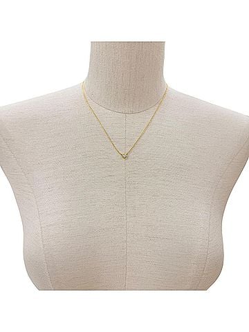 Tiffany & Co. TIFFANY&amp;Co. Tiffany 30883543 By the Yard AU750 (YG) Necklace with 1 Diamond (approx. 0.18ct), approx. 5.30mm Diameter, Yellow Gold, Weight 2.04g, Women's. (view 2)