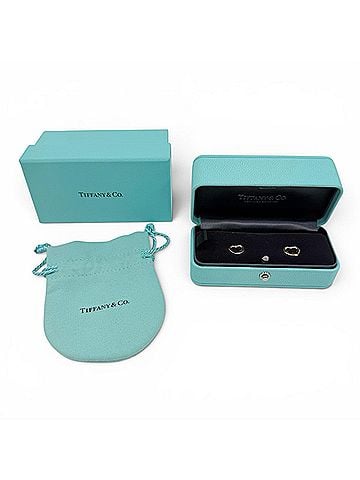 Tiffany & Co. TIFFANY&amp;Co. Tiffany Open Heart Stud Earrings AU750 (PG) Purchased April 2025 Pink Gold 11mm Made in Spain Weight 2.78g Women's Comes with Box and Dust Bag (view 2)