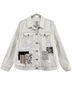 LOGO by Lori Goldstein Polka Dots Floral White Brown Jacket Size 14 - photo 1