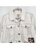LOGO by Lori Goldstein Polka Dots Floral White Brown Jacket Size 14 - photo 4