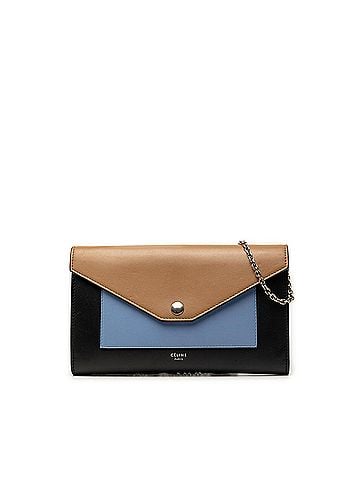 Céline Tricolor Leather Pocket Envelope Wallet On Chain (view 1)