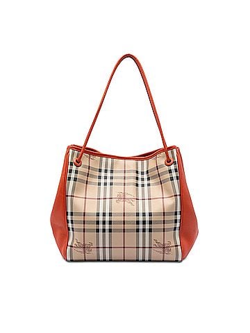 Burberry Small Haymarket Check Coated Canvas and Calfskin Canterbury Tote (view 1)