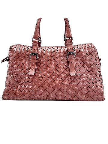 Bottega Veneta Bottega Veneta Intrecciato Leather Handbag, Red (view 2)