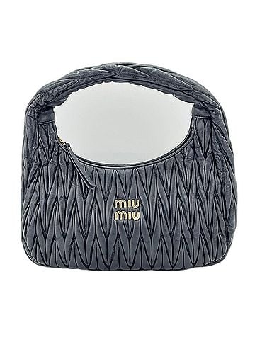 Miu Miu Miu Miu Miu Wonder Matelassé Handbag, Leather, Black (view 2)