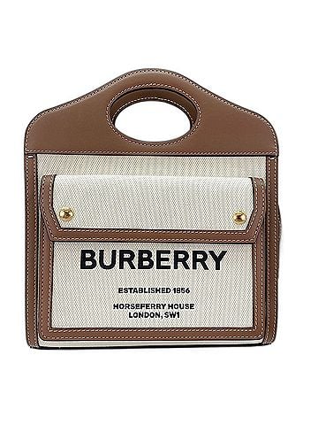 Burberry Burberry Mini Pocket Bag 2-Way Handbag Canvas Brown (view 2)