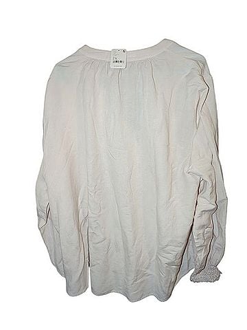 Cloth & Stone Half Placket Linen Pullover Long Sleeve Blouse (view 2)