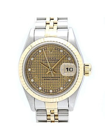 Rolex ROLEX Datejust 10P Diamond Houndstooth Gold 69173G Women's Watch 40548 (view 2)