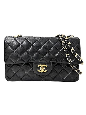 Chanel Chanel Matelassé 25 Handbag for Women, Brand Name Shoulder Bag, Lambskin, Black, Gold Hardware, Double Flap, Chain, Black Chain Strap (view 1)