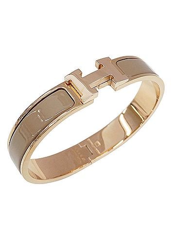 Hermès Hermes HERMES Bangle for Women, Brand: Click H, Metal, Marron Glacé, Pink Gold, Accessory (view 1)