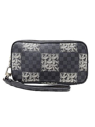 Louis Vuitton Louis Vuitton LOUIS VUITTON Men's Handbag, Brand Clutch Bag, Second Damier Graphite, Christopher Nemeth, Pochette Volga, Black, N61228, Mini Bag (view 1)