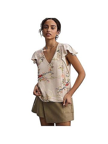 Anthropologie Tiny Flutter-Sleeve Short Sleeve T-Shirt (view 1)