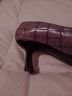 Mèlian 100% Leather Checkered-gingham Purple Heels Size 8 - photo 5