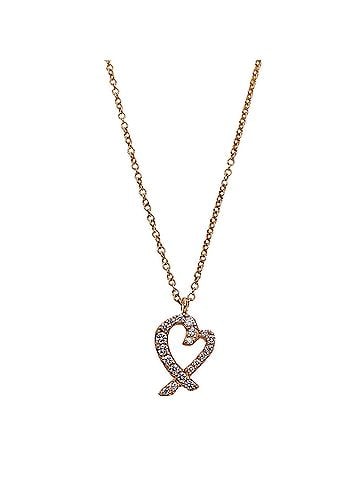 Tiffany & Co. Tiffany &amp; Co. Women's Necklace, 750PG (Pink Gold), Diamond, Paloma Picasso Loving Heart Design, Pink Gold Jewelry (view 2)