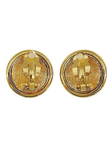 Chanel Chanel CHANEL Earrings for Women, Gold, Brand Name, Large, Both Ears, Coco Mark, Eye-catching, 93P Engraving (view 2)