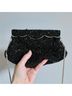 La Regale 100% Satin Solid Black Silver Clutch One size - photo 3