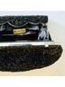 La Regale 100% Satin Solid Black Silver Clutch One size - photo 13