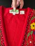 Ann Taylor 100% Cotton Floral Red Sweater Vest Size 8 - photo 3