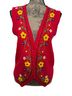 Ann Taylor 100% Cotton Floral Red Sweater Vest Size 8 - photo 1