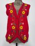 Ann Taylor 100% Cotton Floral Red Sweater Vest Size 8 - photo 5