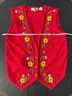 Ann Taylor 100% Cotton Floral Red Sweater Vest Size 8 - photo 4