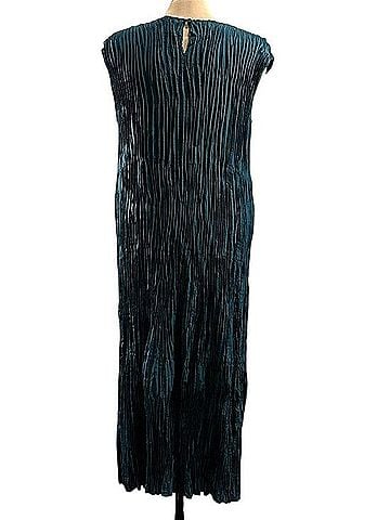 Eileen Fisher Crushed Silk Midi Dress Casual Dress (view 2)