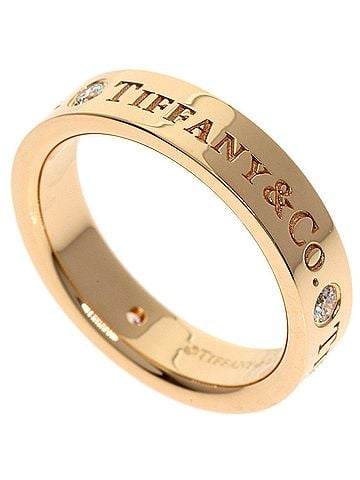 Tiffany & Co. Tiffany &amp; Co. Flat Band 3-Diamond Ring, 18K Pink Gold, Women's. (view 1)
