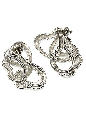 Tiffany & Co. Tiffany &amp; Co. Triple Heart Earrings, Silver, Women's. (view 2)