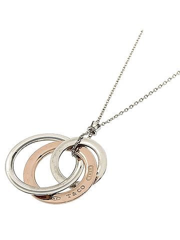 Tiffany & Co. Tiffany &amp; Co. Interlocking Necklace, Silver/Rubedo Metal, Women's. (view 1)