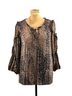 Maeve Animal Print Black Tan Blouse Size 1X - photo 1