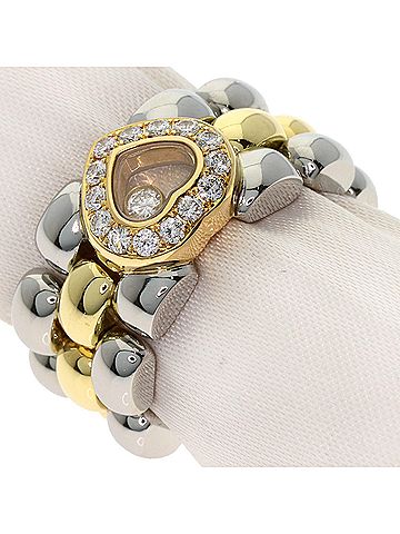 Chopard Chopard Happy Diamonds Ring - 18K Yellow Gold/Stainless Steel Women's (view 2)