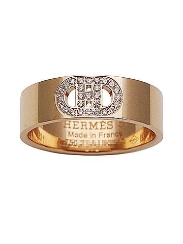 Hermès Hermes HERMES Ring for Women, Brand Ring, 750PG Diamond H. d'Ancre PM Pink Gold, Size #51 (approx. 1) Jewelry (view 2)
