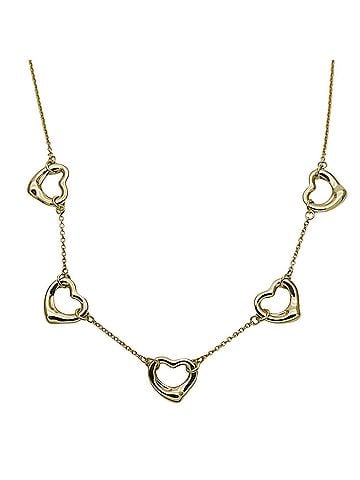 Tiffany & Co. Tiffany &amp; Co. Women's Necklace, 750YG, Elsa Peretti Open Heart Design, 5-Piece Yellow Gold Jewelry (view 2)