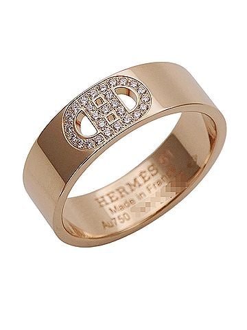 Hermès Hermes HERMES Ring for Women, Brand Ring, 750PG Diamond H. d'Ancre PM Pink Gold, Size #51 (approx. 1) Jewelry (view 1)