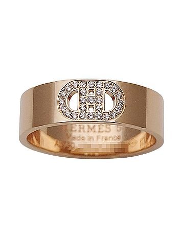 Hermès Hermes HERMES Ring for Women, Brand Ring, 750PG Diamond H. d'Ancre PM Pink Gold, Size #51 (approx. 1) Jewelry (view 2)