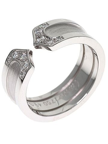 Cartier Cartier C2 SM Diamond Ring #49, 18K White Gold, Women's. (view 2)