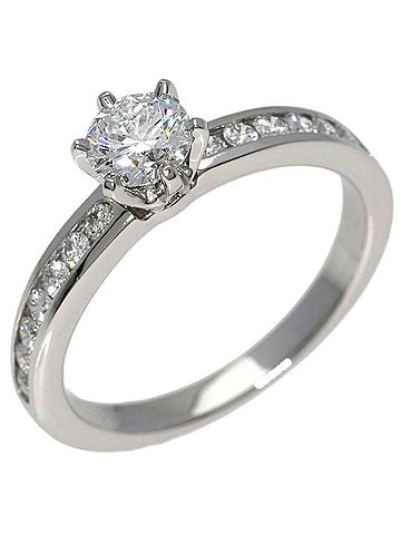 Tiffany & Co. Tiffany &amp; Co. Solitaire Diamond Ring, Platinum PT950, Women's. (view 2)