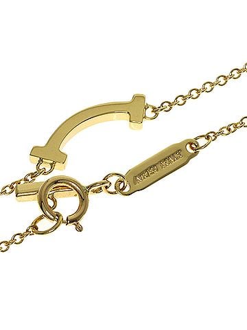 Tiffany & Co. Tiffany &amp; Co. T Smile Mini Necklace, 18K Yellow Gold, Women's. (view 2)