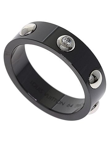 Louis Vuitton Louis Vuitton Petite Bague Crew 1P Diamond Ring #64 Ceramic/PT950 Women's LOUIS VUITTON (view 1)