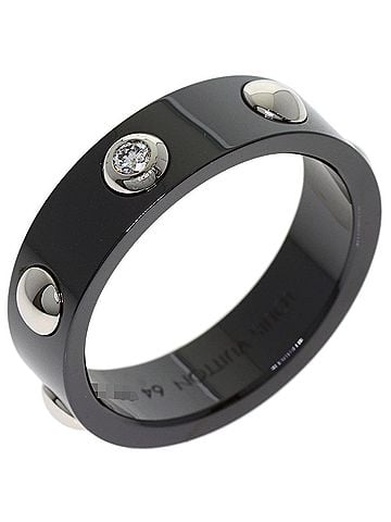 Louis Vuitton Louis Vuitton Petite Bague Crew 1P Diamond Ring #64 Ceramic/PT950 Women's LOUIS VUITTON (view 2)