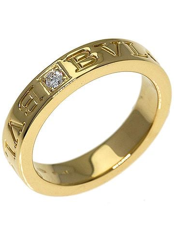 Bvlgari Bulgari Double Logo 1P Diamond Ring, 18K Yellow Gold, Women's BVLGARI (view 2)