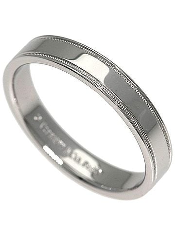 Tiffany & Co. Tiffany &amp; Co. Double Milgrain Ring, Platinum PT950, Women's Ring. (view 1)